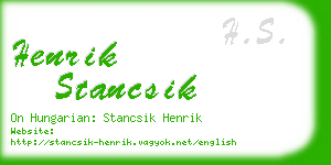 henrik stancsik business card